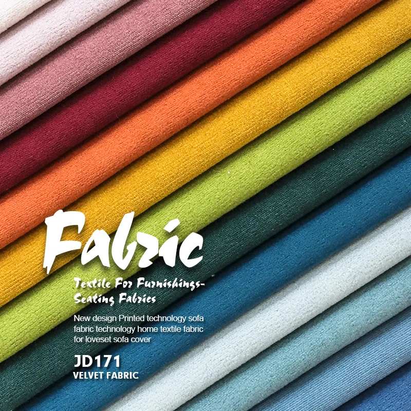 Fabriekslevering Zachte Luxe Veelkleurige Nieuwe 100% Polyester Fluwelen Stof Voor Gordijn/Sofa/Autostoel