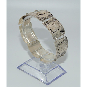 Bracciale in argento Sterling 925 scolpito con opere d'arte culturale - Product Image 2