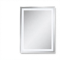Cermin Kamar Mandi LED Cermin Rias Berlampu Bingkai Aluminium Kaca Tempered 4mm IP44 untuk Hotel Apartemen Vila