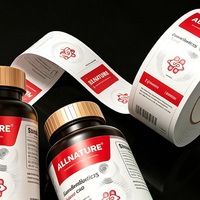 Autocollants en rouleau argent mats de qualité supérieure, conception personnalisée OEM, étiquettes sur mesure pour emballages de luxe de compléments nutritionnels et de santé