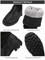 Bottes d'hiver chaudes pour femmes, bout rond, talons carrés de 5 cm, à enfiler, avec bouton, imperméables, hauteur genou, décontractées, grande taille 44