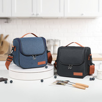 Sac à déjeuner isotherme en tissu Oxford avec doublure en aluminium, sac de pique-nique thermique pliable à bandoulière