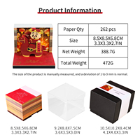 Bloc-notes 3D Dieu de la Richesse, Notes autocollantes Cheval de la Fortune, Décoration de bureau du Nouvel An Chinois, Cube de notes artistiques en papier avec lumière