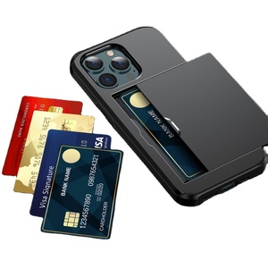 Fente Portefeuille Carte De Crédit Armure Titulaire De La Carte Mobile Téléphone Cas pour <span class=keywords><strong>iPhone</strong></span> 12 <span class=keywords><strong>13</strong></span> Pro 11 XS Max - Product Image 1