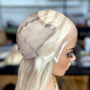 2026 New Design Full <b>Lace</b> Virgin Straight European Human Medical <b>Wig</b> Transparent for <b>Lace</b> Base for Alopecia Platinum Blonde - Product Image 1