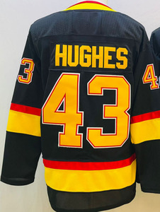 Jersey de hockey sobre hielo con bordado cosido americano para hombre 43 Quinn Hughes 40 Elias Pettersson 10 Pavel Bure US - Product Image 3