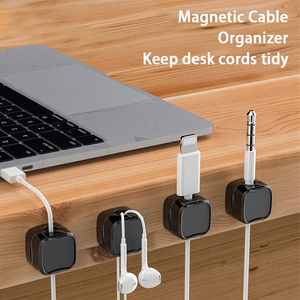 Magnetic Phone Clips Cable Smooth Adjustable Cord Holder Under <b>Desk</b> Cable Management Wire Keeper Cable Organizer Holder - Product Image 4