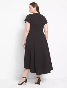 Nuova collezione di personalizzazione estate O collo maniche corte nero asimmetrico Casual Plus Size Maxi abito lungo da donna - Product Image 4