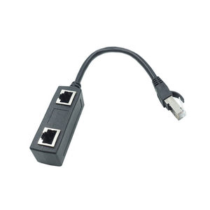 Cable Divisor de Red <span class=keywords><strong>RJ45</strong></span> LAN Ethernet de 1 a 2 Puertos, Adaptador Cat6, Conector 8p8c, Extensor - Product Image 2