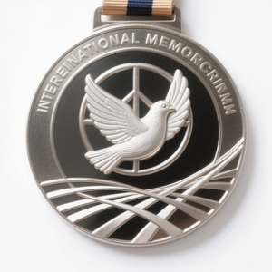 Sản phẩm thủ công kim loại phong cách hiện đại và cổ cổ giả vàng bản đồ thế giới Olive chi nhánh quốc tế kỷ niệm huy chương - Product Image 4