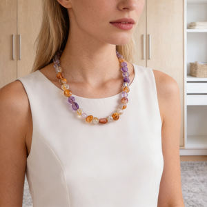 Collar de Piedras Naturales Mixtas al por Mayor, Joyería de Cristal de Citrino Irregular para Tiendas de Cristales y Regalos - Product Image 2