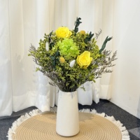 Bouquet de fleurs éternelles en herbe de cristal et roses, vente en gros d'usine, décoration de table nordique longue durée, cadeau personnalisé idéal pour la fête des Mères et Pâques