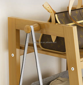 <span class=keywords><strong>Porte</strong></span>-<span class=keywords><strong>manteau</strong></span> multifonctionnel en bambou naturel, simple, pour chambre à coucher, rangement au sol, <span class=keywords><strong>vestiaire</strong></span>, facile à assembler - Product Image 6