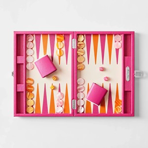 412x267mm Luxury Tournament <strong>Backgammon</strong> Set Table Top <strong>Backgammon</strong> Kit Handmade PU Leather <strong>Board</strong> - Product Image 4