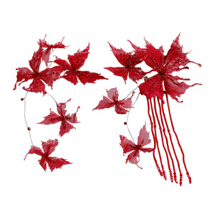 Nuevo Diseño Original 2026, Hecho a Mano, Accesorio para el Cabello de Alta Gama con Borla de Mariposa Roja Elegante para Novias - Product Image 5
