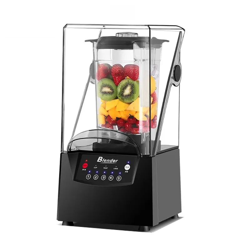 Multifunctionele Digitale Commerciële Juicer Blender Machine Zware Stille Blender Met Deksel