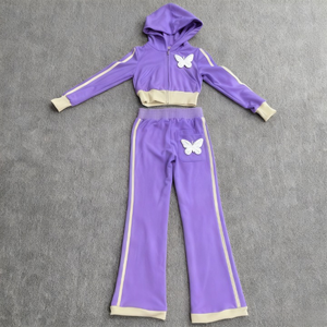 Completi Sportivi Personalizzati da <span class=keywords><strong>Donna</strong></span>: Set Due Pezzi Ricamati <span class=keywords><strong>con</strong></span> <span class=keywords><strong>Felpa</strong></span> <span class=keywords><strong>con</strong></span> <span class=keywords><strong>Cappuccio</strong></span> e Pantaloni a Zampa, <span class=keywords><strong>con</strong></span> <span class=keywords><strong>Zip</strong></span>, Stile Streetwear - Product Image 6