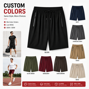 Shorts Essentiels Personnalisables avec Logo pour Hommes – Vêtements de Sport avec Poches Zippées, Idéaux pour la Course, le Basketball, le Streetwear et les Tenues Actives – Fabrication OEM - Product Image 3