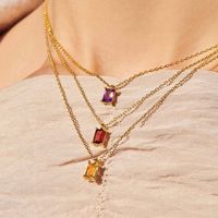SSeeSY vente en gros ODM chaîne plaquée or pendentif en pierres précieuses de mode conception personnalisée bijoux breloques colliers en acier inoxydable pour femmes