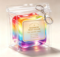 Jouet anti-stress en gel de maltose souple en forme de cube de sucre arc-en-ciel à récupération lente