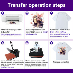 <span class=keywords><strong>Papier</strong></span> de <span class=keywords><strong>Sublimation</strong></span> Hongcai Blanc à Séchage Rapide A4 A3 29 g/m² pour Transfert Thermique sur T-shirts Foncés et Impressions Textiles - Product Image 4