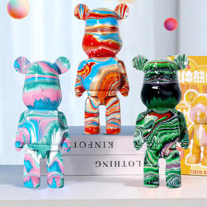 Decoración para el Hogar, Estatua de Oso <span class=keywords><strong>Rosa</strong></span> de Resina Animal, Regalo, Estatua 1000%, <span class=keywords><strong>Bearbrick</strong></span> 400%, Regalo, Artesanía y Juguetes DIY - Product Image 1