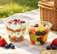 Gobelets à dessert jetables empilables en PET transparent avec couvercles plats pour usage polyvalent - Vente en gros 2026