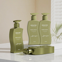 Emballage personnalisé OEM ODM en plastique vert pour shampoing et gel douche avec pompe de 300 ml, conditionneur