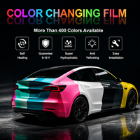 Film adhésif PVC PET résistant aux UV, changeant de couleur, imperméable, anti-rayures, vinyle auto-adhésif à effet chromatique pour l'extérieur des véhicules