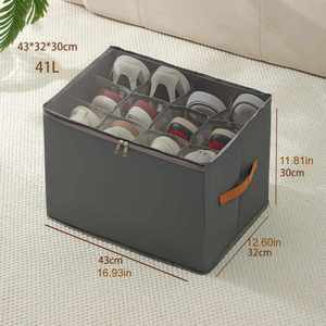 Organisateur de placard multifonctionnel pour vêtements et chaussures avec couvercle et poignée, boîte de rangement anti-poussière pour chaussures - Product Image 2