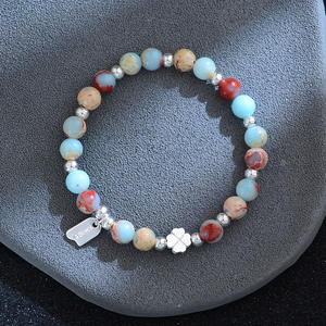 Pulsera de Plata para Motociclista, Brazaletes de Acero Inoxidable S925 al por Mayor, Pulsera de Plata con Tanzanita Natural, Pulseras de Oro Chino - Product Image 1