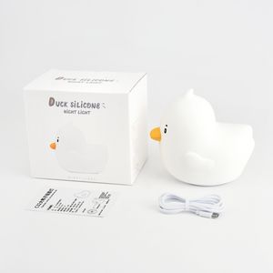 Animais Led Warm <span class=keywords><strong>Duck</strong></span> Night Light Berçário Cute Child Desk Cartoon Recarregável Quarto Cordless Silicon Night Light para Crianças - Product Image 6