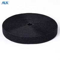 Bande auto-agrippante thermocollante de 10 à 200 mm de large, 25 mètres/rouleau, en tissu 100 % nylon, bandes à coudre pour vêtements, noires et résistantes