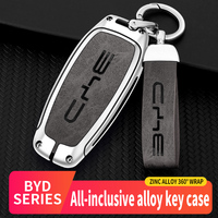 Coque de clé de voiture en cuir et métal pour BYD Lied Han Ev Tang Dm Qin PLUS Song Pro MAX Yuan Accessoires intérieurs sans clé