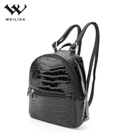 Sac à dos de luxe pour femmes sac étanche sac vintage sacs d'école mode fermeture éclair en cuir logo personnalisé crocodile mini noir 3 fermetures éclair