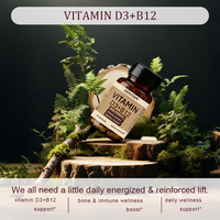 Capsules de Vitamine D3+B12 pour Adultes - Énergie par Portion (2 Capsules) Durée de Conservation de 24 Mois 60 Capsules/Flacon Complément Alimentaire