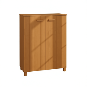 Armoire à chaussures en bois massif HAMAR 33,5x15,7x42,5 pouces, design moderne élégant, gain de place, meuble autoportant pour salon - Product Image 1