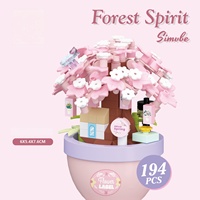 Blocs de construction Hot Cherry Blossom Cottage, 194 pièces, mini briques à monter soi-même, jouet éducatif, décoration de la maison, cadeau de noël pour enfants filles