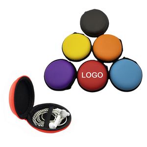 Estuche Portátil Personalizado con Logotipo para Auriculares, Estuche Redondo con Cierre para Guardar Múltiples Auriculares - Product Image 1