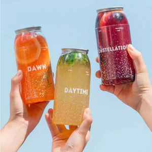 Latas de plástico personalizadas con anilla de apertura para jugo de 330 ml, latas desechables transparentes para té con leche y batidos con tapas de fácil apertura - Product Image 6