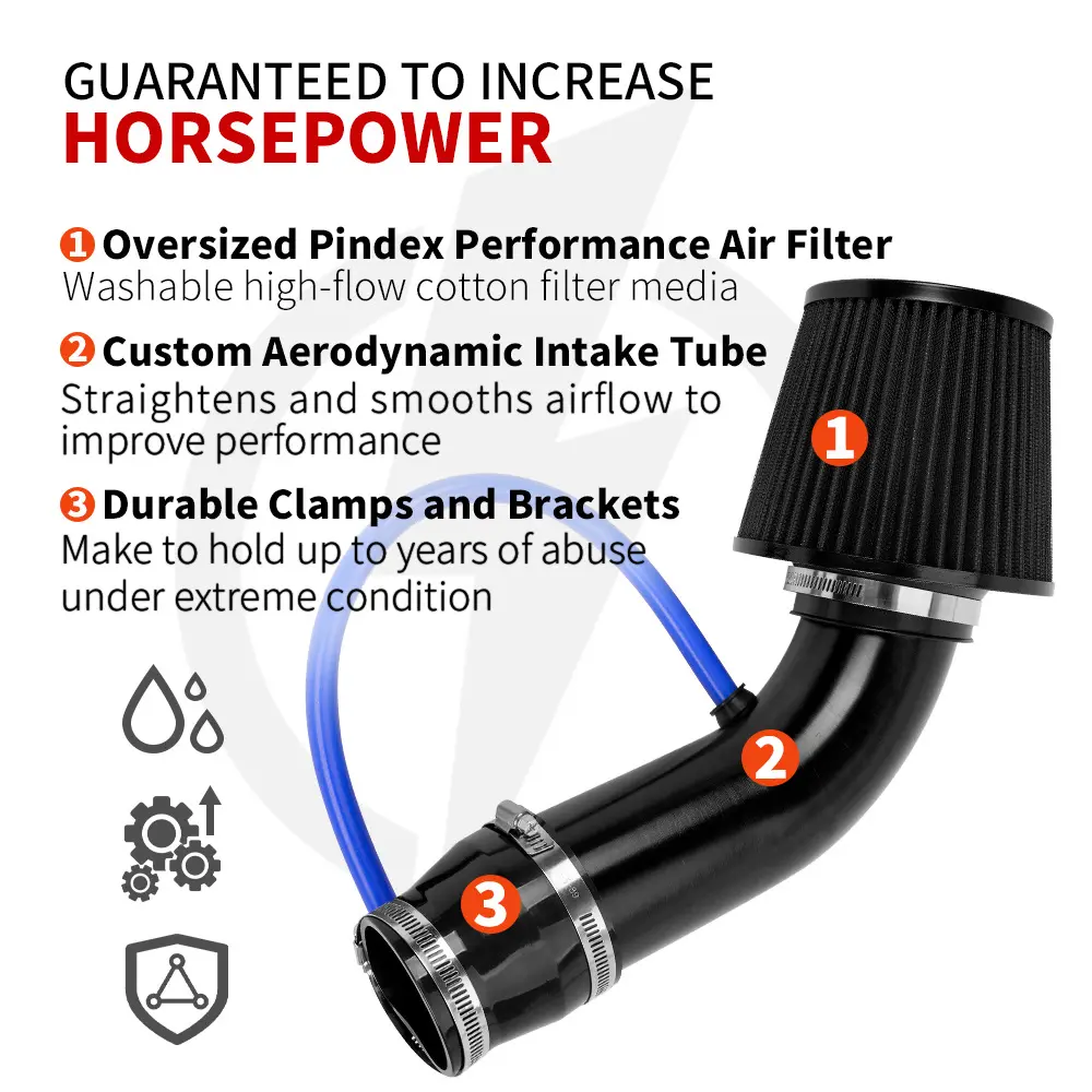 Universal 76mm 3'' Cold Air Intake Filter Kit Car Modified Aluminum Tube Filter kit Mushroom Head Auto Car Air Filter