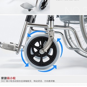 Manual Wheelchair Lightweight Foldable With Commode For Elderly And Disabled <b>Push</b> Type Mobility Aid - Product Image 1