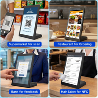 Tablette tactile de commande pour restaurant 10,1 pouces, écran tactile NFC, tablette PC Android 13 2+16 Go, tablettes POS en forme de L