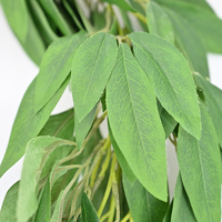 Rangkaian Daun Willow Buatan Real Touch Hijau untuk Dekorasi Pernikahan, Latar Belakang Pesta, Hiasan Dinding
