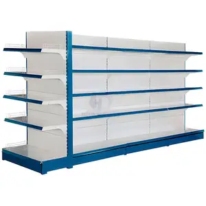 Customized Available Colors Grocery Retail Display Stand Gondola Shelving Supermarket Racking Metal Supermarket Gondola Shelves