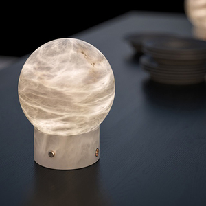 Rechargeable Marble Snowflake Desk Lamp USB Port LED Nightstand <b>Light</b> for Bedroom Living Room Outdoor Decor PortableHomeLighting - Product Image 1