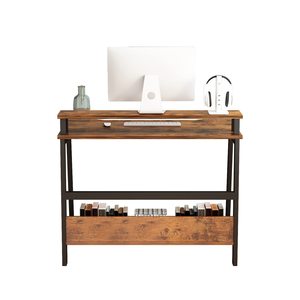 Meja tulis Modern, untuk Laptop kantor dengan Monitor rak penyimpanan untuk rumah kantor dan belajar - Product Image 6