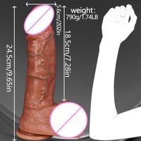 Realistischer Elite-Vibrator mit Stoßfunktion, 42°C-Heizsensor, robust, 790g, für Erwachsene, Modell Pro
