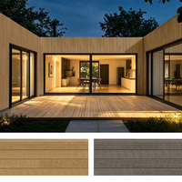 Panneau de bardage mural en fibro-ciment grain de bois imperméable de 16 mm, design industriel pour plafond de villa et usage extérieur