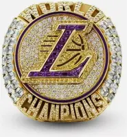 Linghu Wholesale Custom Men Youth Sports Rings Gift Box 2020 Diamond Gold Magnet Basketball Los Angeles Lakers Championship Ring